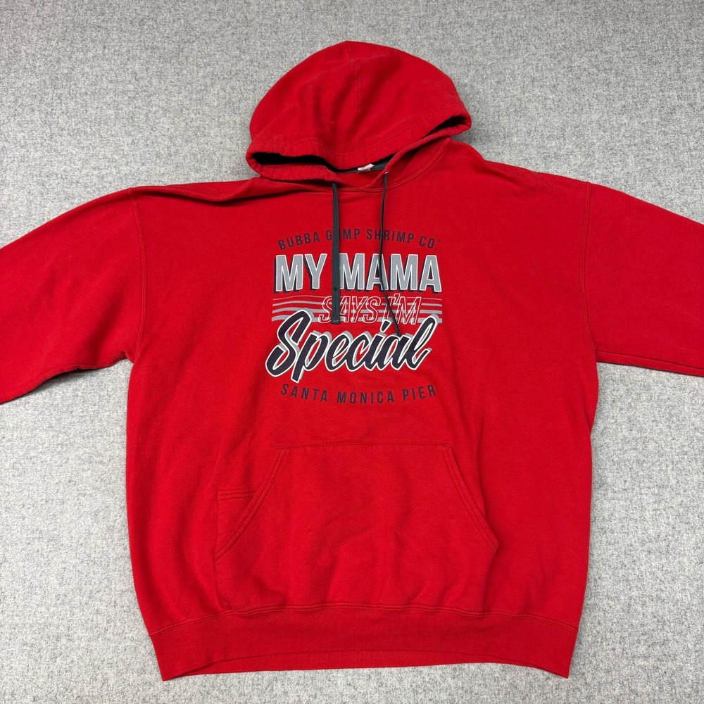Fruit of the Loom Bubba Gump Shrimp Co Hoodie XL Red Mama Special Graphic Pocket
